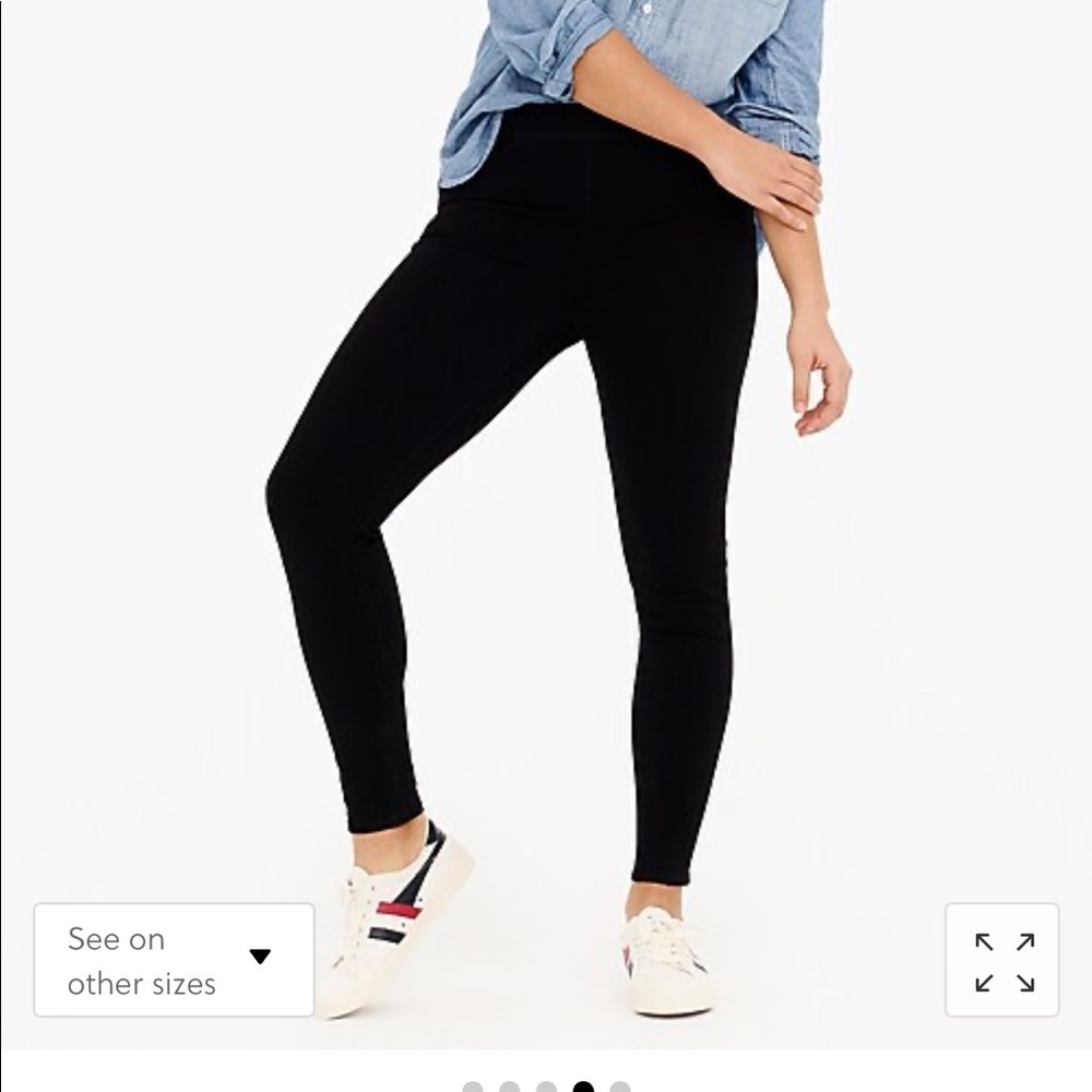 Pull-on toothpick jean in black